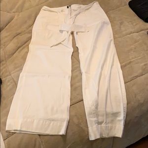 Brand new white trousers. Belted. With tags.